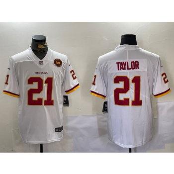 Nike Washington Commanders 21 Sean Taylor White Team Logo Vapor Limited Jersey