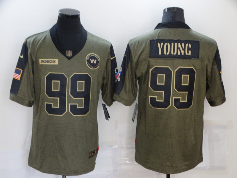 Nike Washington Football Team 99 Chase Young Olive 2021 Salute To Service Limited Jersey