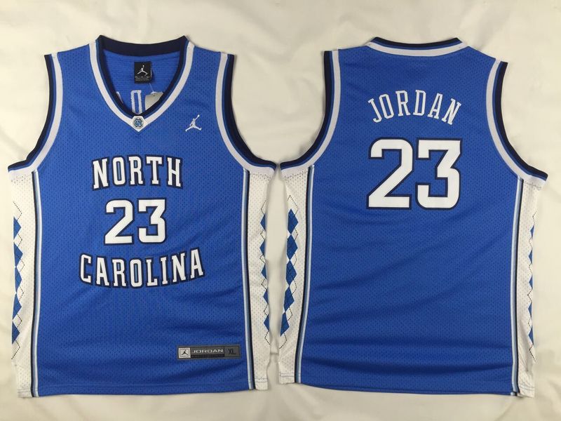 North Carolina 23 Michael jordan blue Kid jersey