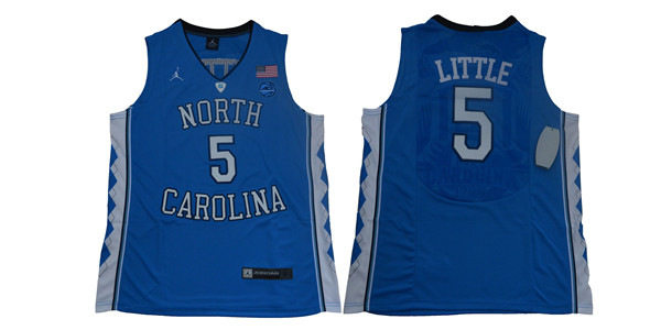 North Carolina Tar Heels 5 Nassir Little Blue College Basketball Jersey