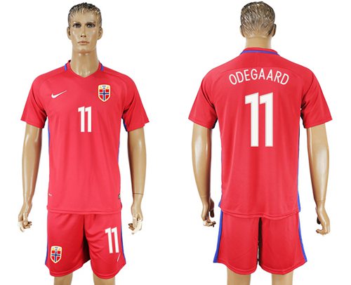 Norway 11 Odegaard Home Soccer Country Jersey