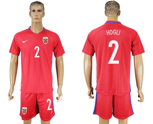 Norway 2 Hogli Home Soccer Country Jersey