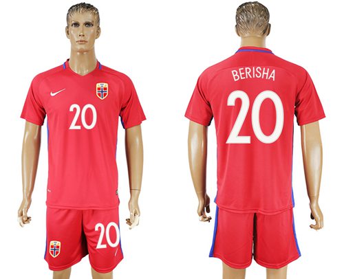 Norway 20 Berisha Home Soccer Country Jersey