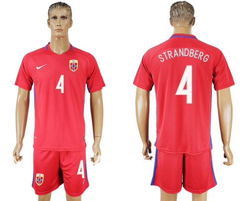 Norway 4 Strandberg Home Soccer Country Jersey