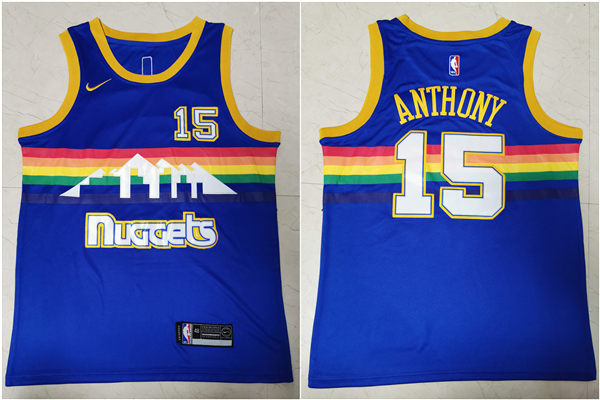 Nuggets 15 Carmelo Anthony Blue Swingman Jersey