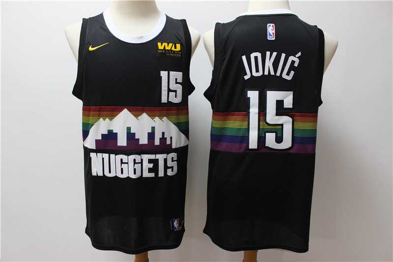 Nuggets 15 Nikola Jokic Black 2019 20 City Edition Nike Swingman Jersey