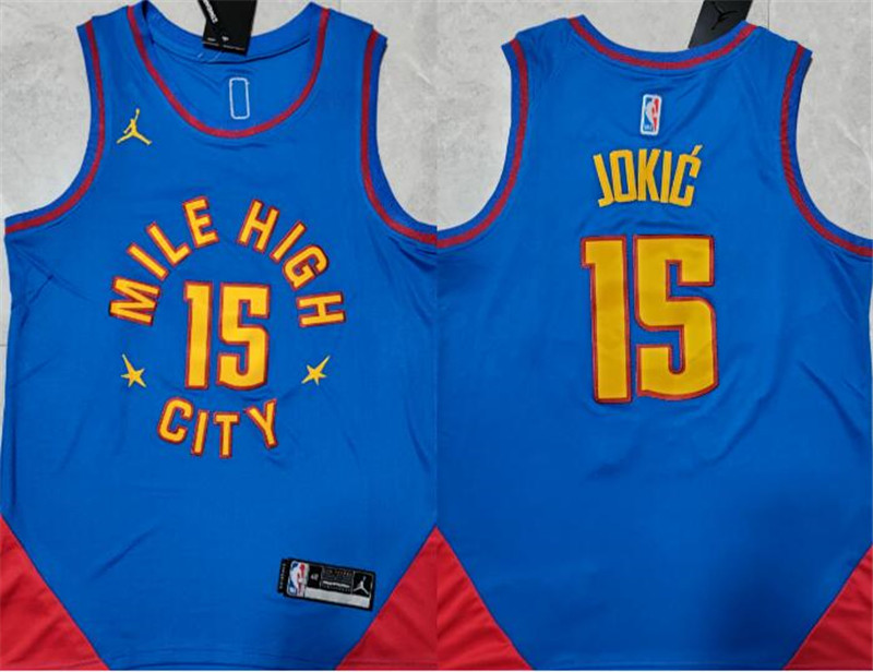 Nuggets 15 Nikola Jokic Blue Jordan brand Statement Edition Swingman Jersey