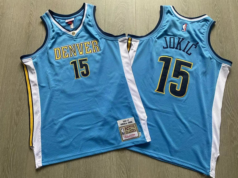 Nuggets 15 Nikola Jokic Light Blue 2016 17 Hardwood Classics Swingman Jersey