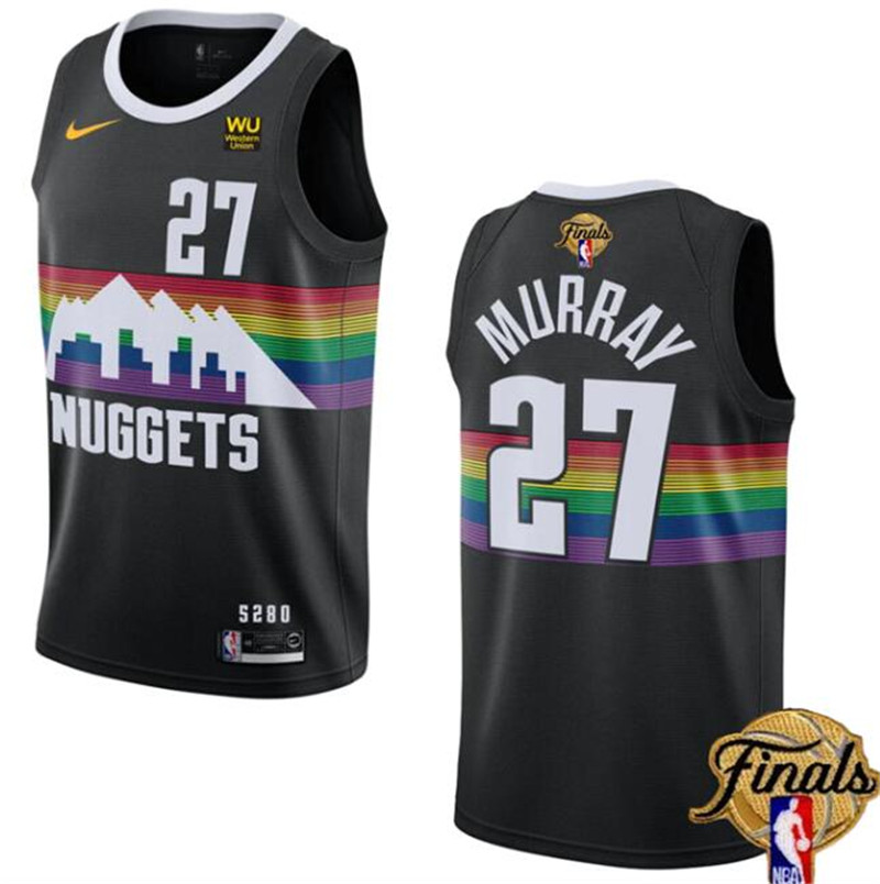 Nuggets 27 Jamal Murray Black Nike 2023 Finals Patch City Edition Swingman Jersey