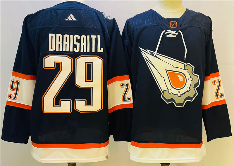 Oilers 29 Leon Draisaitl Navy Adidas Jersey