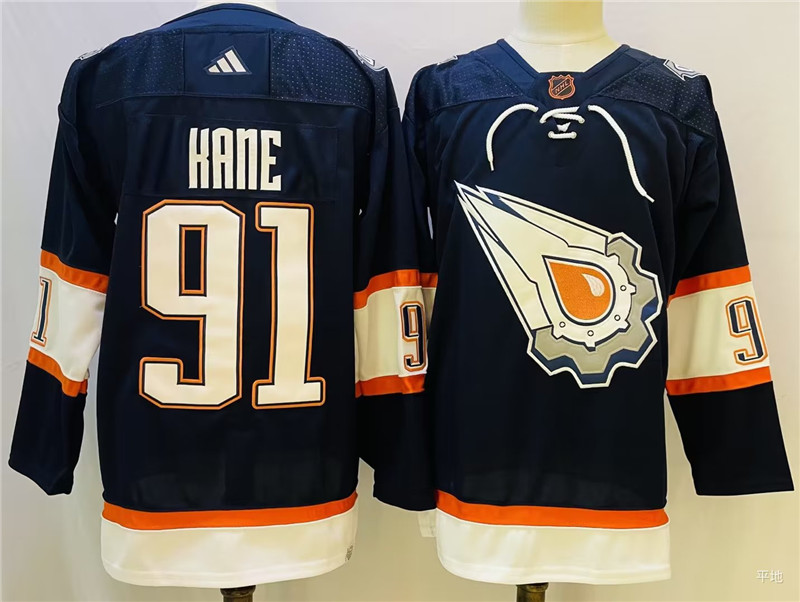 Oilers 91 Evander Kane Navy Reverse Retro Adidas Jersey