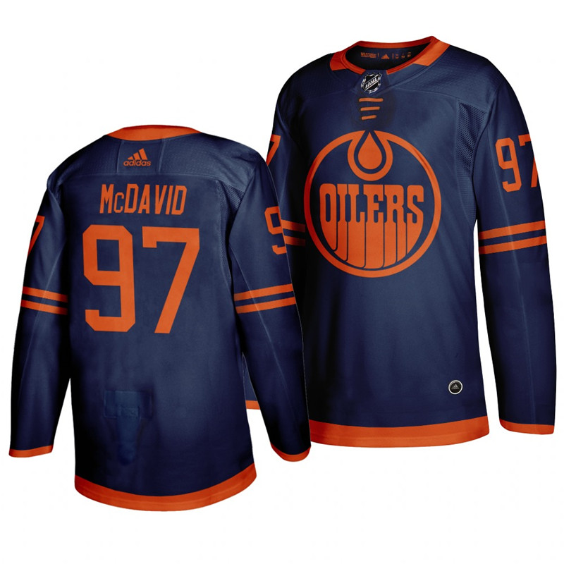 Oilers 97 Connor McDavid Navy 50th anniversary Adidas Jersey