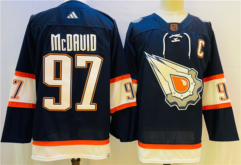 Oilers 97 Connor McDavid Navy Adidas Jersey