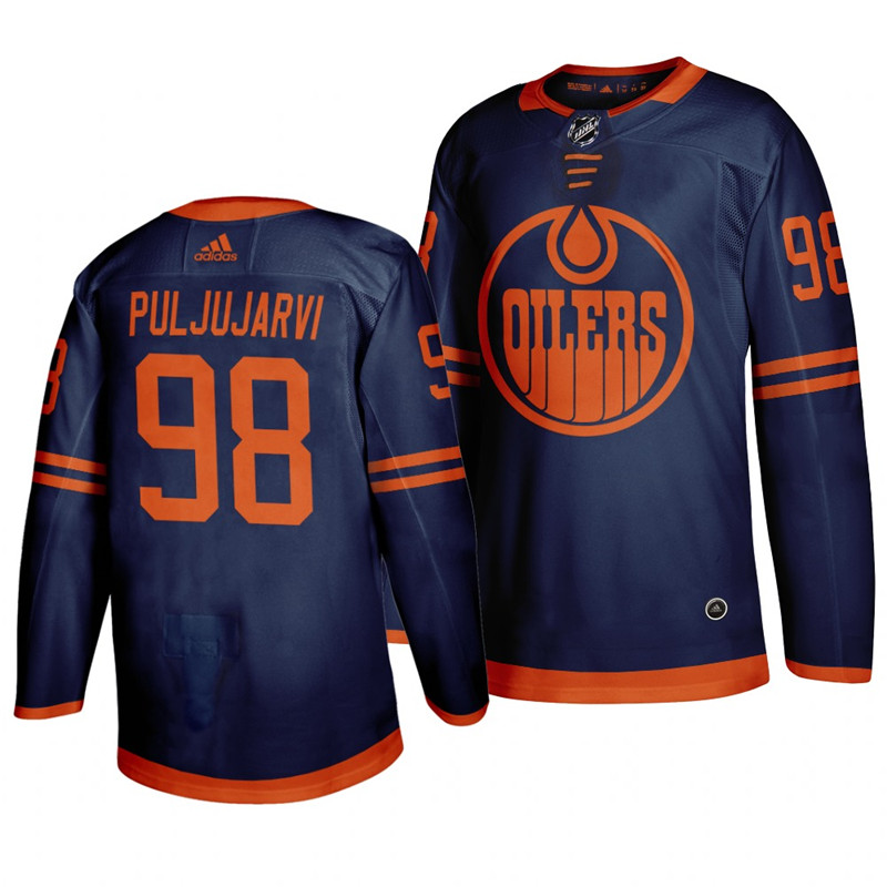 Oilers 98 Jesse Puljujarvi Navy 50th anniversary Adidas Jersey