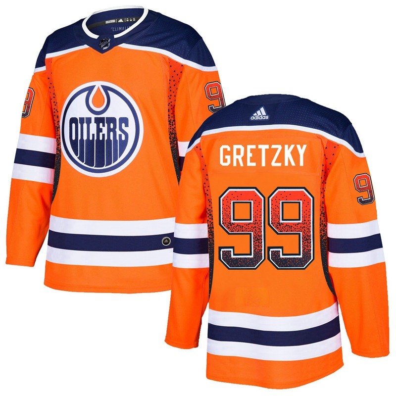 Oilers 99 Wayne Gretzky Orange Drift Fashion  Jersey