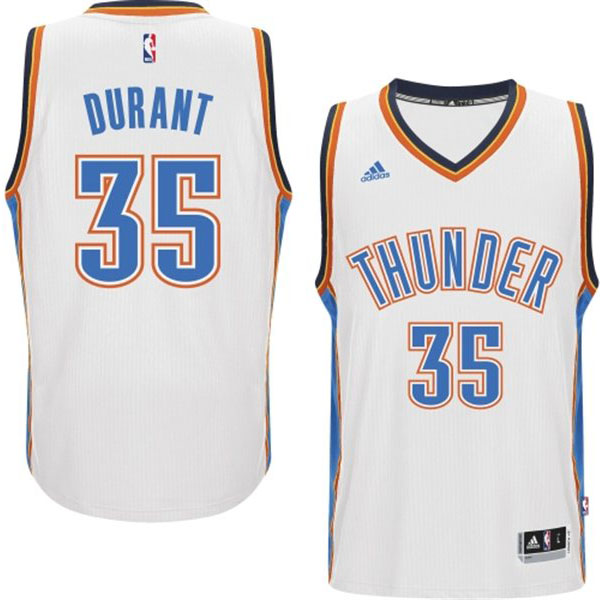 Oklahoma City Thunder 35 Kevin Durant 2014 15 New Swingman Home White Jersey