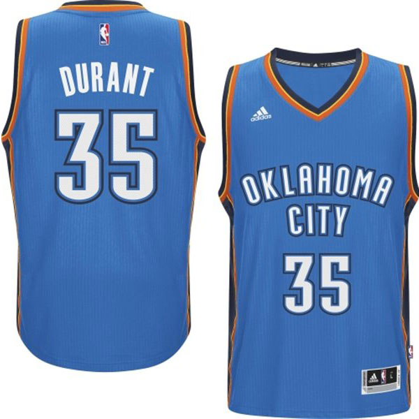 Oklahoma City Thunder 35 Kevin Durant 2014 15 New Swingman Road Blue Jersey