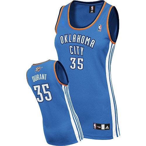 Oklahoma City Thunder 35 Kevin Durant Women Blue Jersey