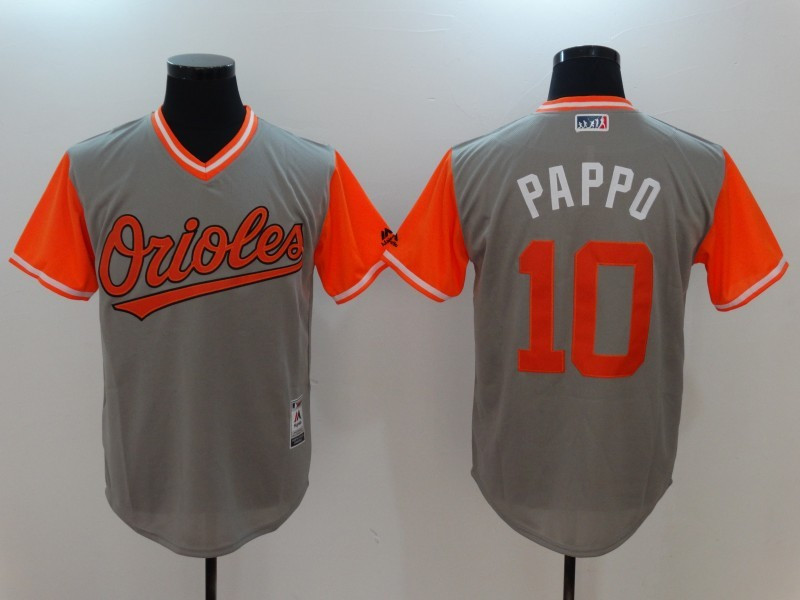 Orioles 10 Adam Jones Pappo Gray 2017 Players Weekend Jersey