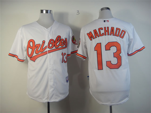 Orioles 13 Manny Machado White Cool Base Jersey