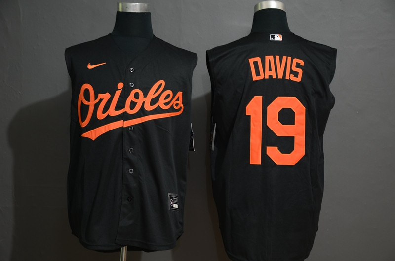 Orioles 19 Chris Davis Black Nike Cool Base Sleeveless Jersey