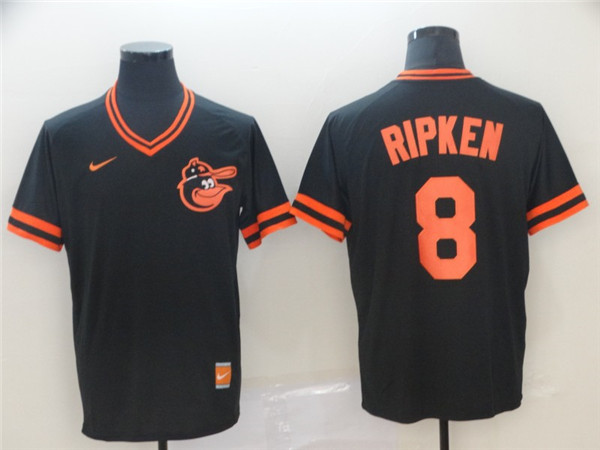 Orioles 8 Cal Ripken Jr Black Throwback Jersey