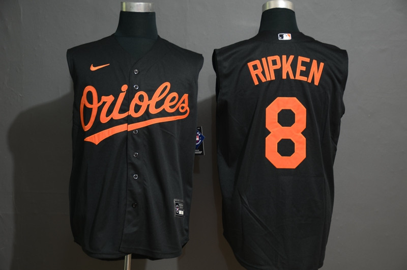 Orioles 8 Cal Ripken Jr Navy Nike Cool Base Sleeveless Jersey