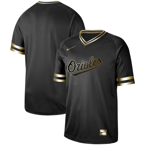 Orioles Blank Black Gold Nike Cooperstown Collection Legend V Neck Jersey