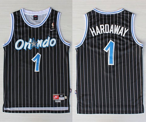 Orlando Magic 1 Penny Hardaway Black Throwback Stitched NBA Jersey