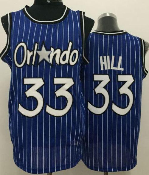 Orlando Magic 33 Grant Hill Blue Throwback Stitched NBA Jersey