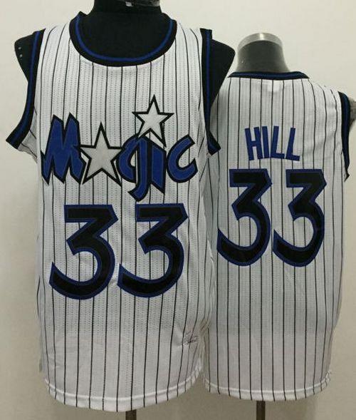 Orlando Magic 33 Grant Hill White Throwback Stitched NBA Jersey