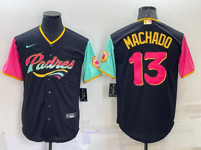 Padres 13 Manny Machado Black Nike 2022 City Connect Cool Base Jersey