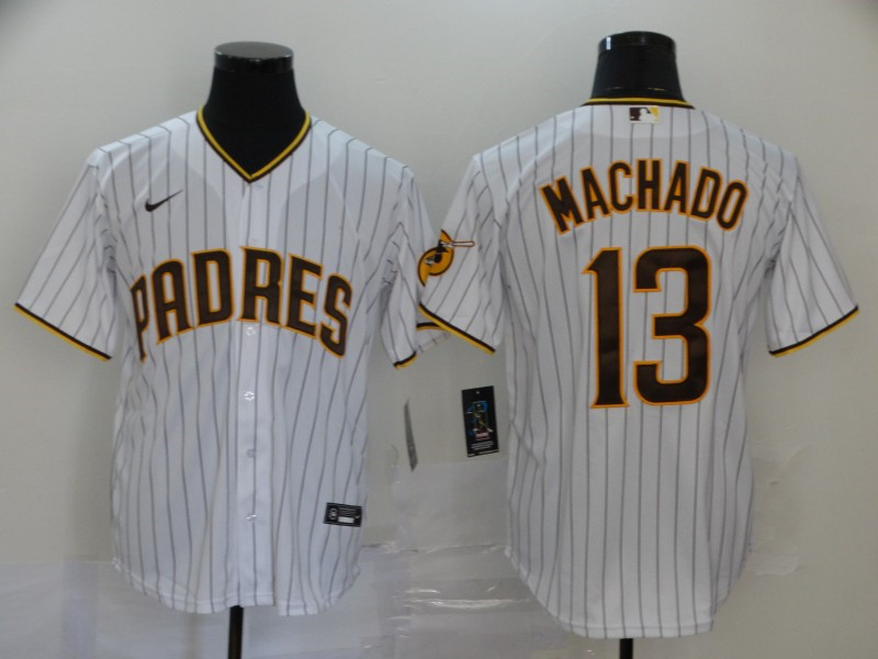 Padres 13 Manny Machado White Nike 2020 Cool Base Jersey