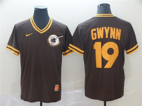 Padres 19 Tony Gwynn Brown Throwback Jersey