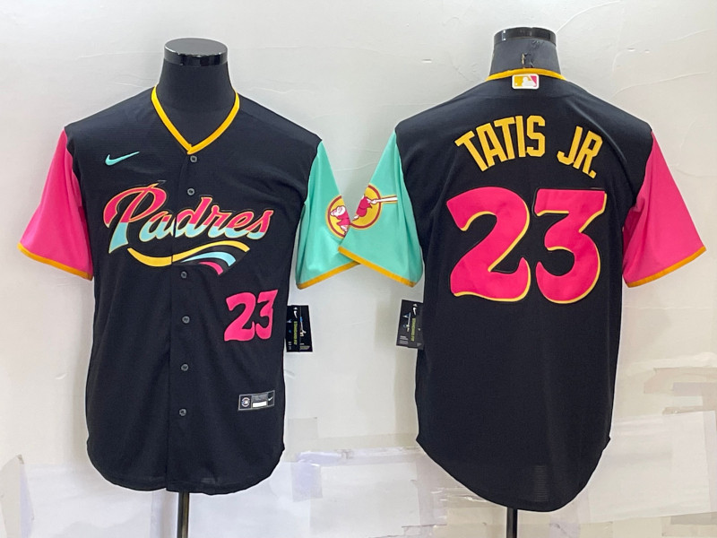 Padres 23 Fernando Tatis Jr. Black Nike 2022 City Connect Cool Base Jersey