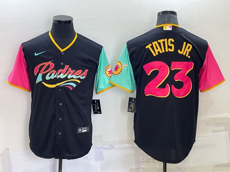 Padres 23 Fernando Tatis Jr. Black Nike 2022 City Connect Cool Base Jerseys