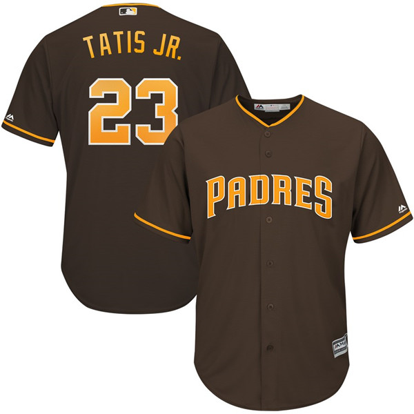 Padres 23 Fernando Tatis Jr. Brown Cool Base Jersey