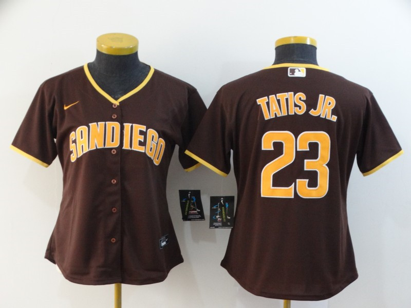 Padres 23 Fernando Tatis Jr. Brown Women Nike 2020 Cool Base Jersey