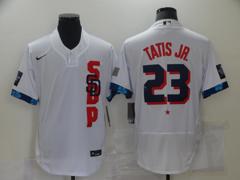 Padres 23 Fernando Tatis Jr. White Nike 2021 MLB All Star Flexbase Jersey