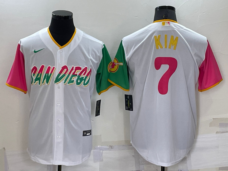 Padres 7 Ha Seong Kim White Nike 2022 City Connect Cool Base Jerseys