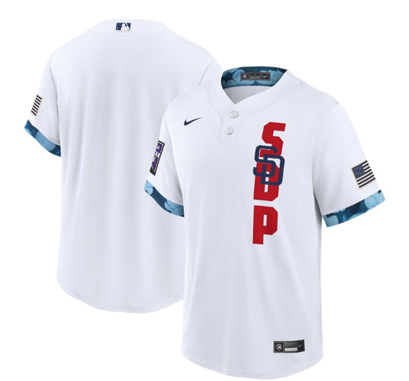 Padres Blank White Nike 2021 MLB All Star Cool Base Jersey