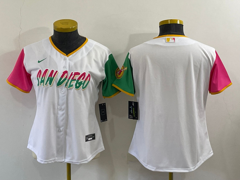 Padres Blank White Women Nike 2022 City Connect Cool Base Jersey