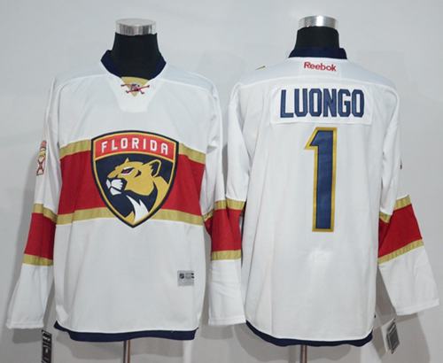 Panthers 1 Roberto Luongo White Road Stitched NHL Jersey