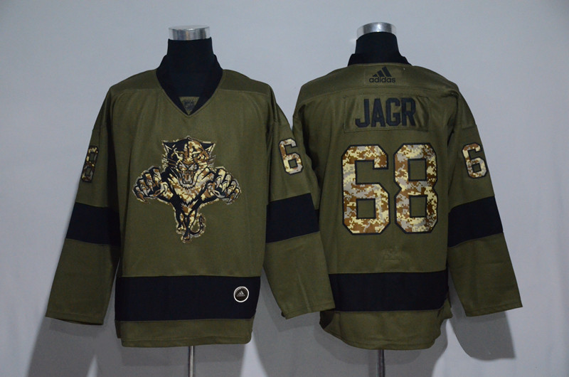 Panthers 68 Jaromir Jagr Olive Adidas Jersey