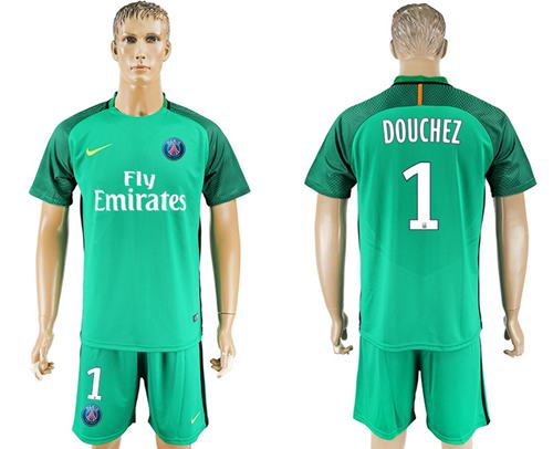 Paris Saint Germain 1 Douchez Green Goalkeeper Soccer Club Jersey