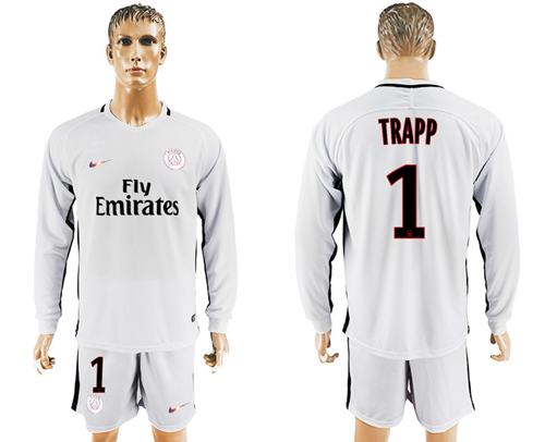 Paris Saint Germain 1 Trapp Sec Away Long Sleeves Soccer Club Jersey