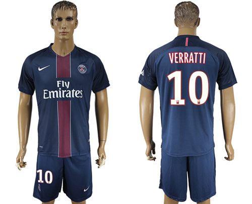 Paris Saint Germain 10 Verratti Home Soccer Club Jersey