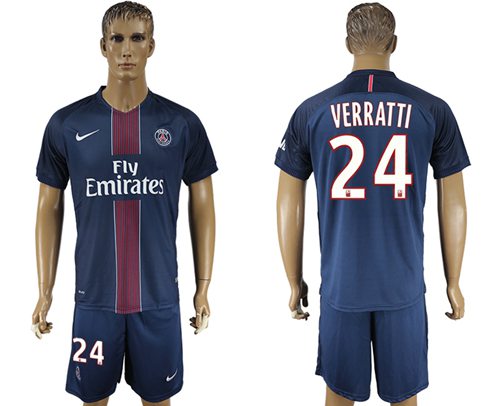 Paris Saint Germain 24 Verratti Home Soccer Club Jersey