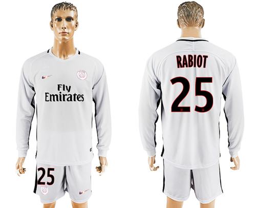 Paris Saint Germain 25 Rabiot Sec Away Long Sleeves Soccer Club Jersey