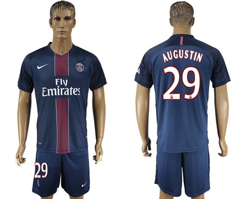 Paris Saint Germain 29 Augustin Home Soccer Club Jersey